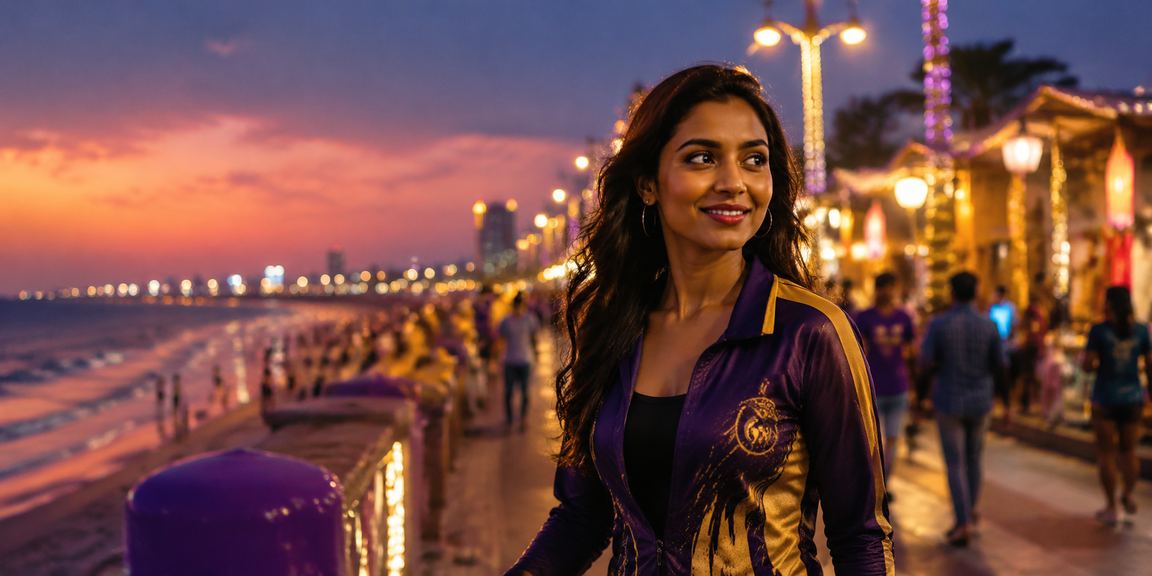 Chennai Marina Beach nightlife with sports betting excitement