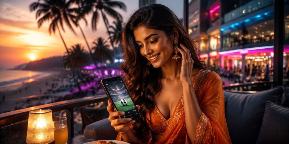Football betting on mobile devices at Goa beach