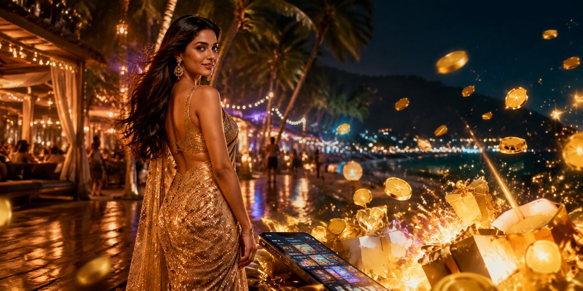 VIP enjoying exclusive casino night event at Goa beach
