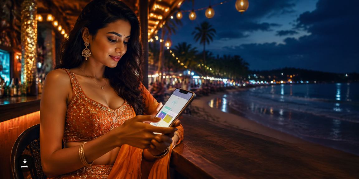 Mobile payment options on the beach in India