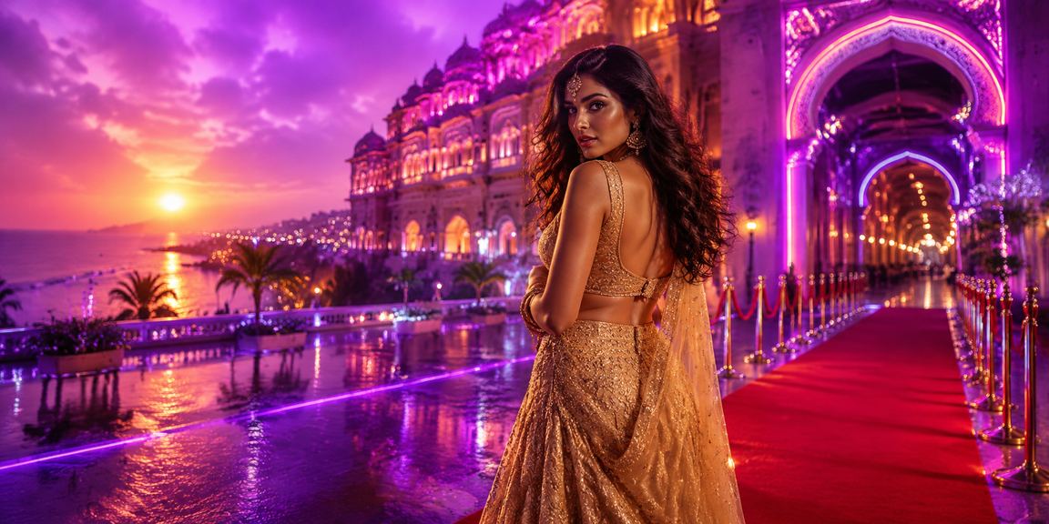 Diwali festival themed bonus promotion with red envelopes and lehenga