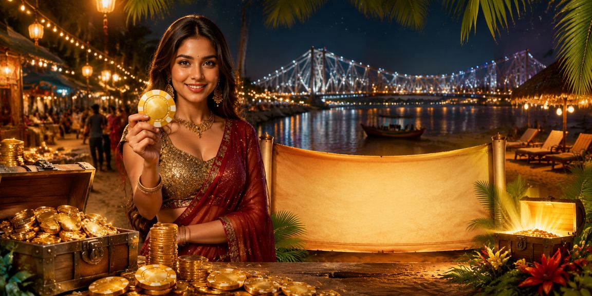 Kolkata Howrah Bridge with vibrant casino and entertainment atmosphere